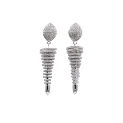 925 Sterling Silver Layered Circle Drop Earrings for Women & Girls