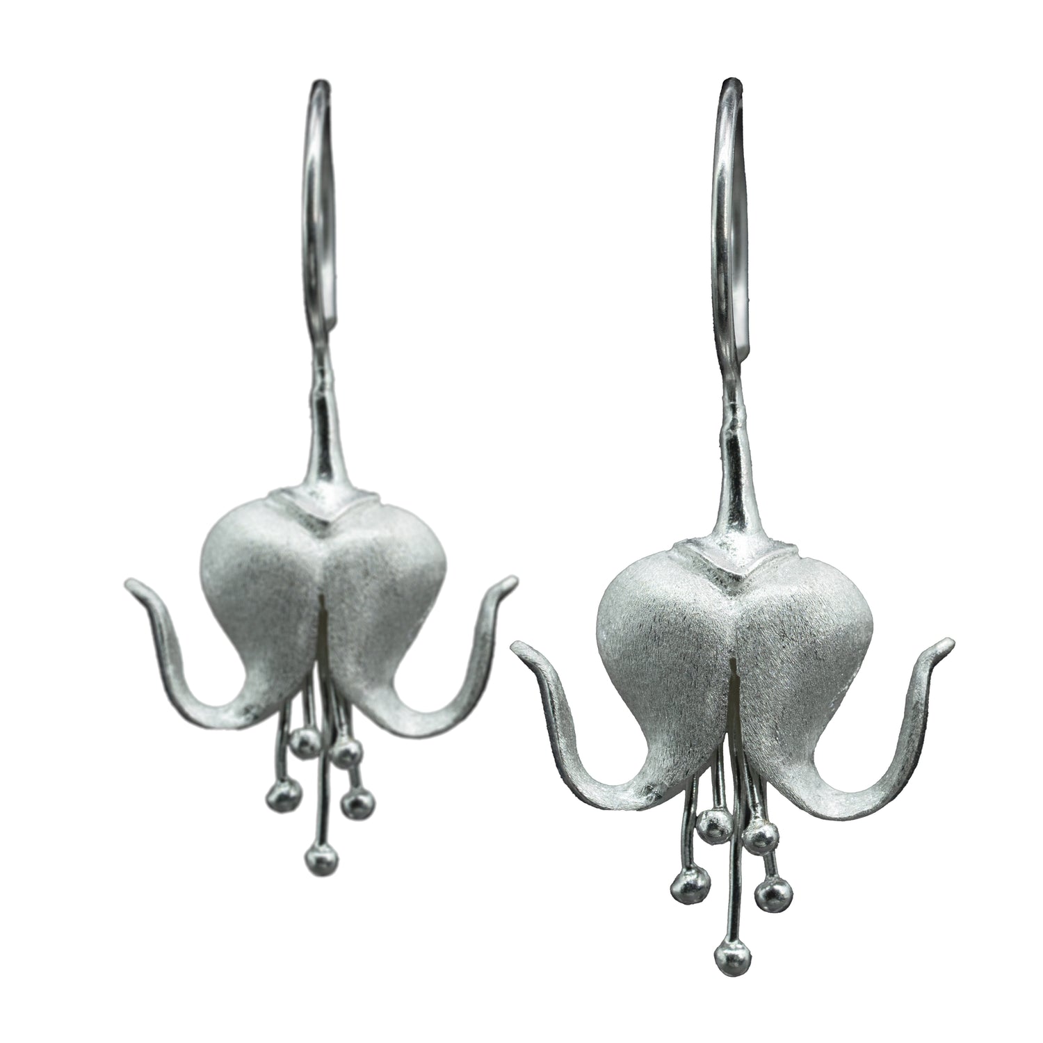 Sterling Silver 925 Blooming flower hook earrings for Women and Girls