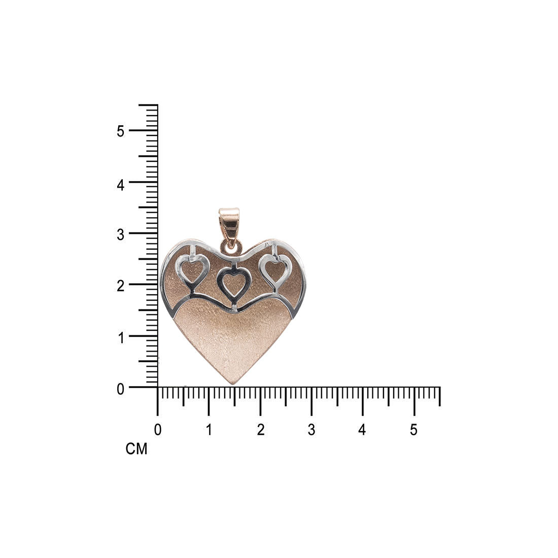 Sterling silver rosegold heart shape pendant with earrings set for women and girls (without chain)