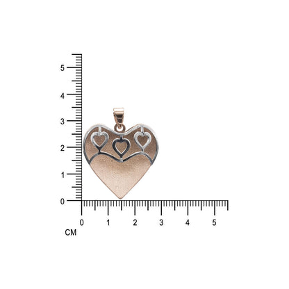 Sterling silver rosegold heart shape pendant with earrings set for women and girls (without chain)