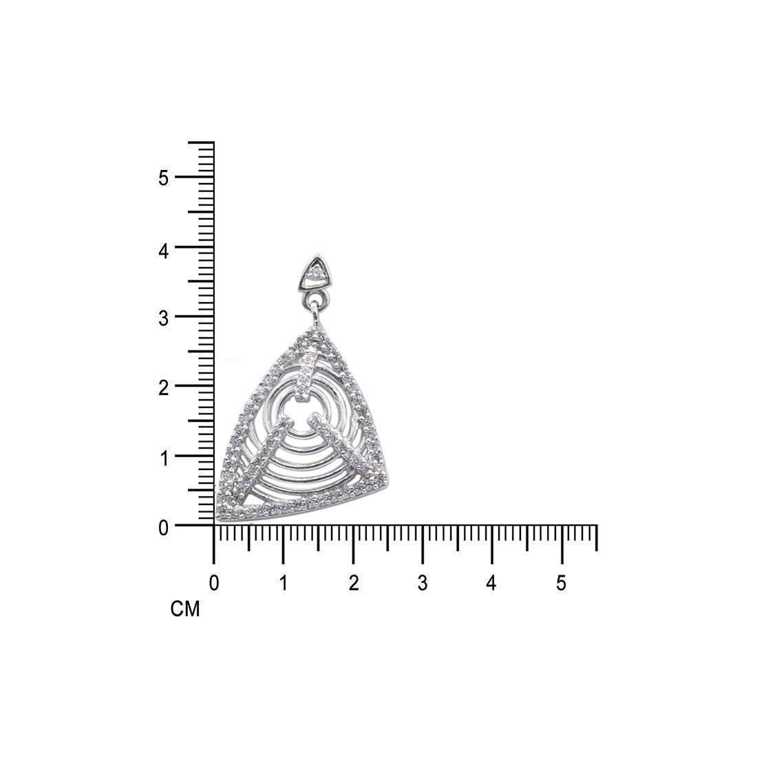 Sterling silver triangle design stone pendant  with earrings set for women and girls (without chain)