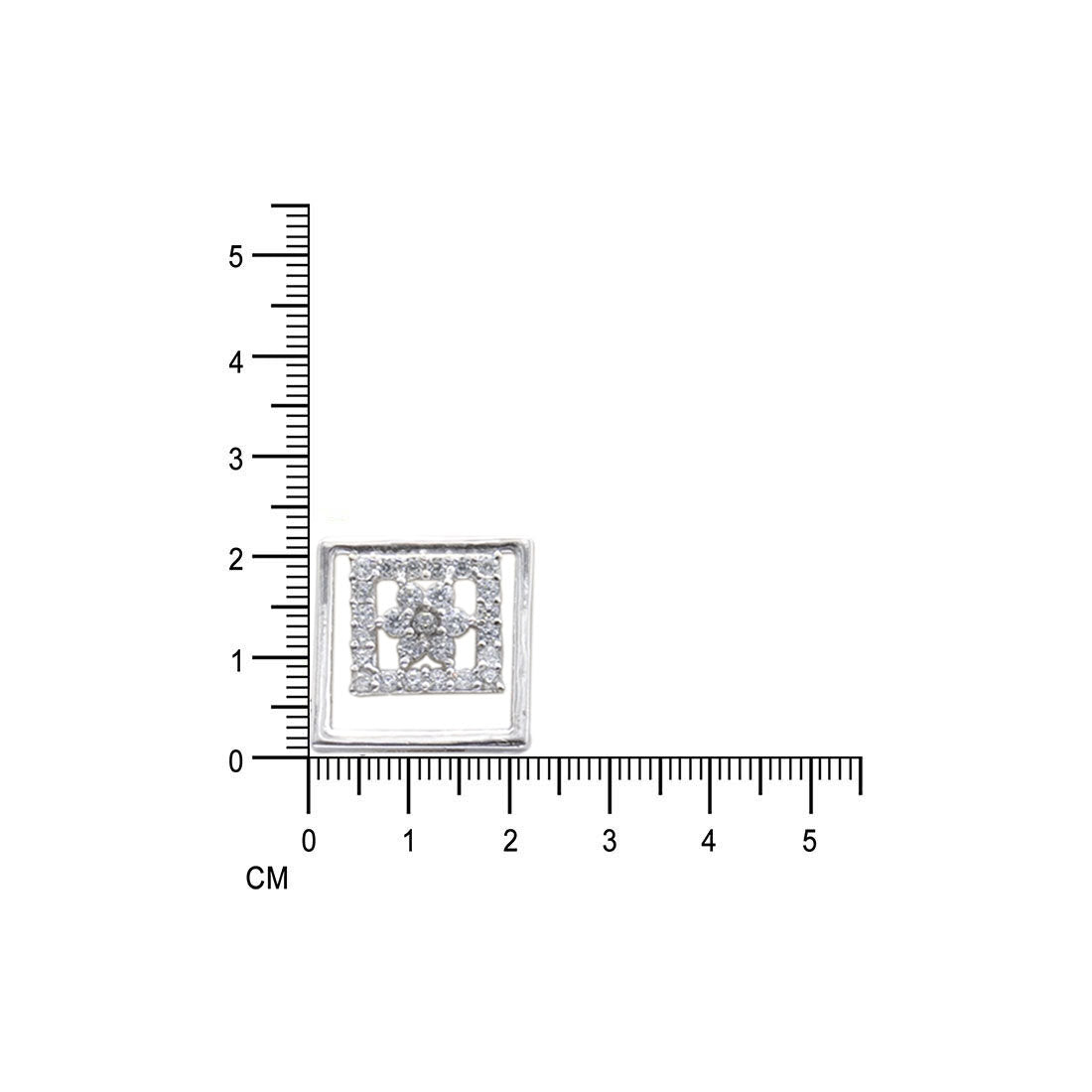 925 Sterling Silver Floral Square Stone Pendant Set with Earrings for Women & Girls (No Chain)