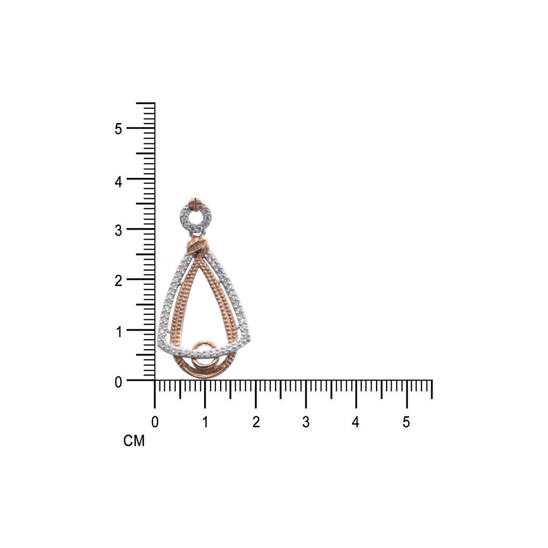 925 Sterling Silver Dual Tone Triangle Pendant Set with Matching Earrings for Women & Girls (No Chain)