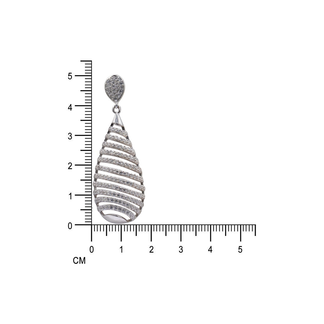 925 Sterling Silver Large Teardrop Stone Pendant Set with Earrings for Women & Girls (No Chain)