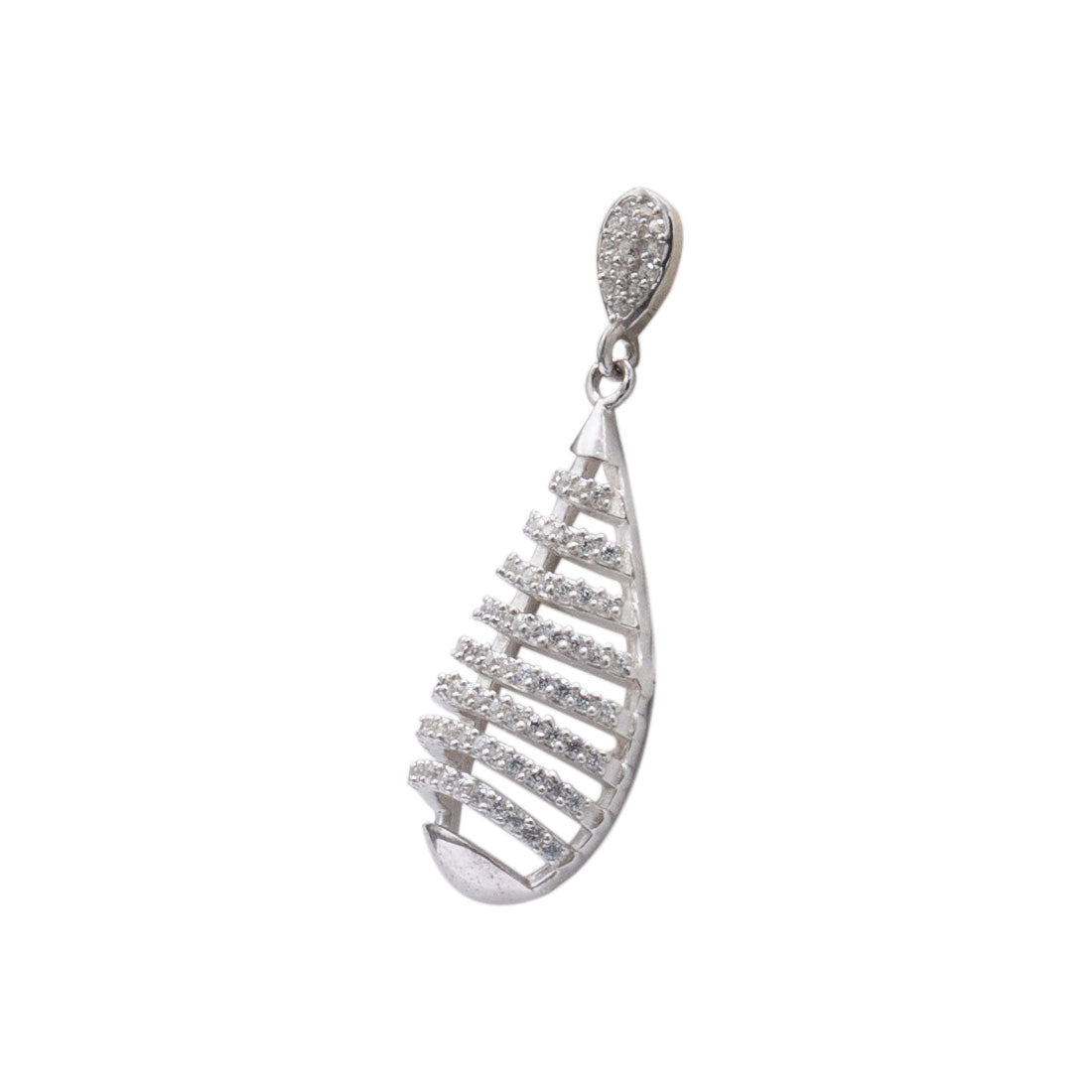 925 Sterling Silver Large Teardrop Stone Pendant Set with Earrings for Women & Girls (No Chain)