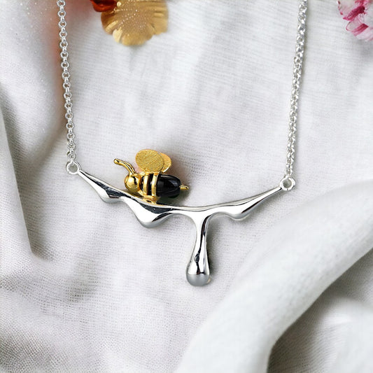 Sterling Silver Honey Bee Necklace for women & girls