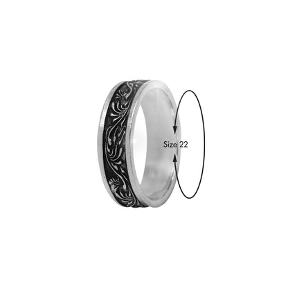 Sterling Silver EterKnight Vintage Vine Oxidised Ring for Men