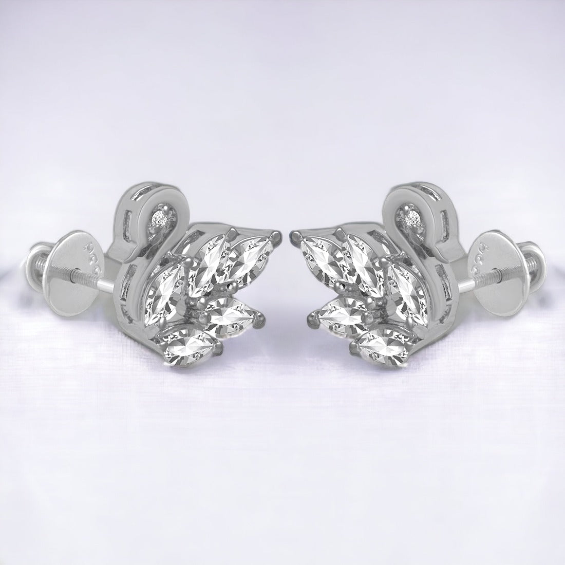 Swan Stud Earrings With 925 Purity For Women & Girls