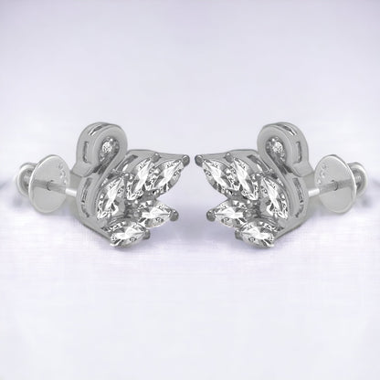 Swan Stud Earrings With 925 Purity For Women & Girls