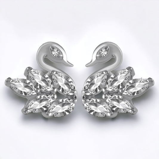 Swan Stud Earrings With 925 Purity For Women & Girls