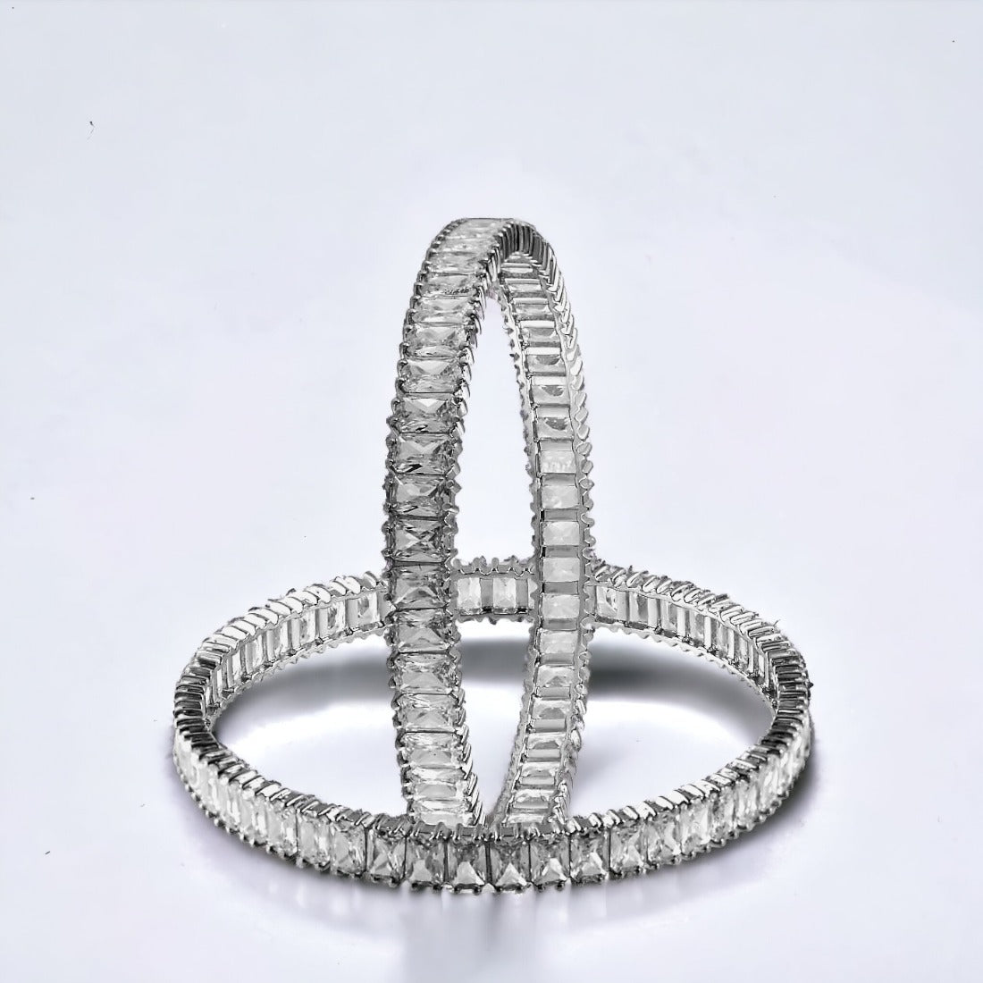 Sleek Zirconia Bangle Pair For Women & Girls