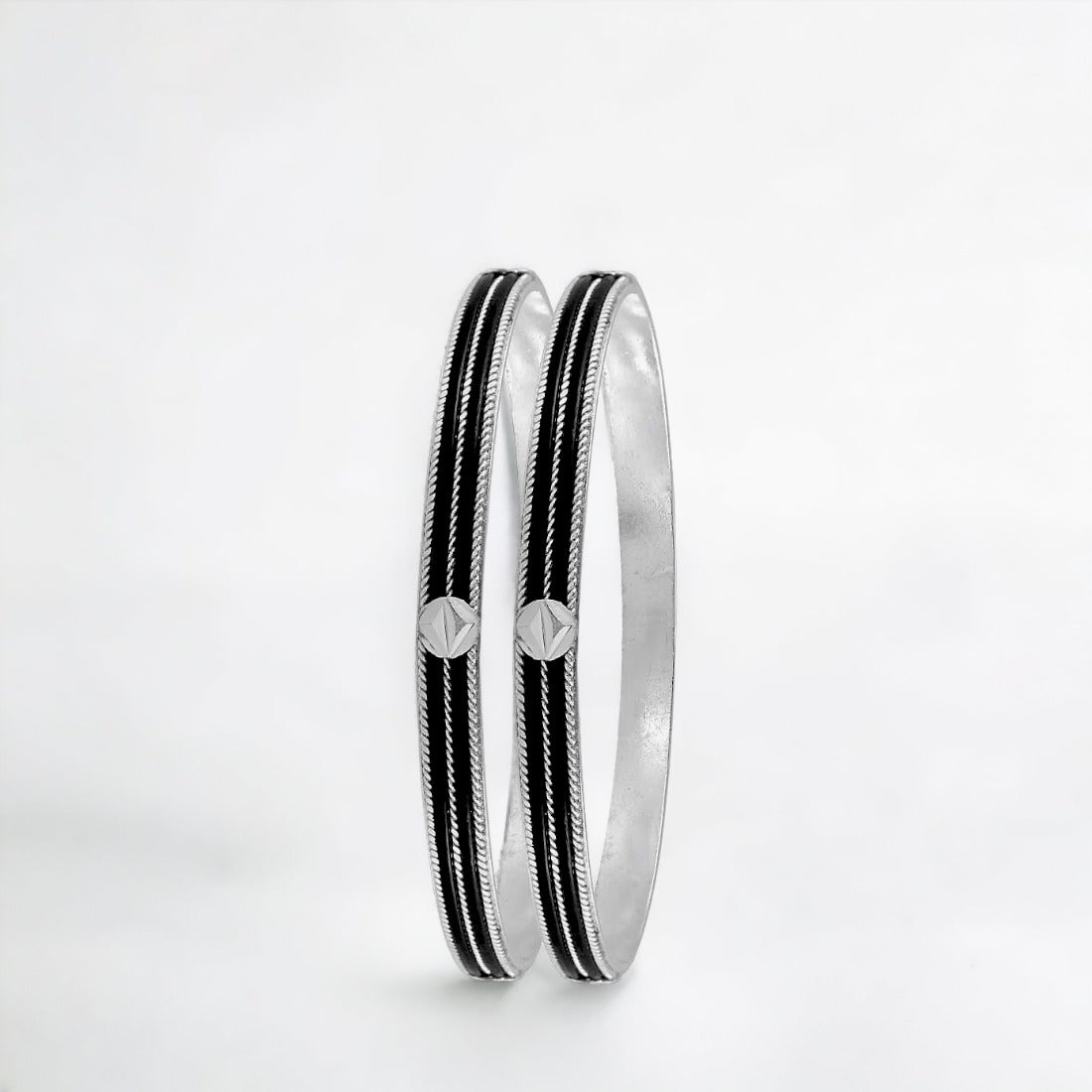 Sleek Black Bangle Pair For Women & Girls