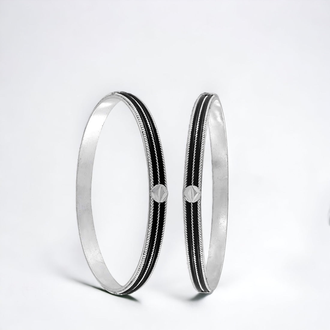 Sleek Black Bangle Pair For Women & Girls