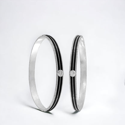 Sleek Black Bangle Pair For Women & Girls