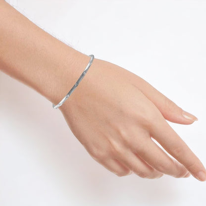 Silver Sleek Pair Of Bangle For Women & Girls