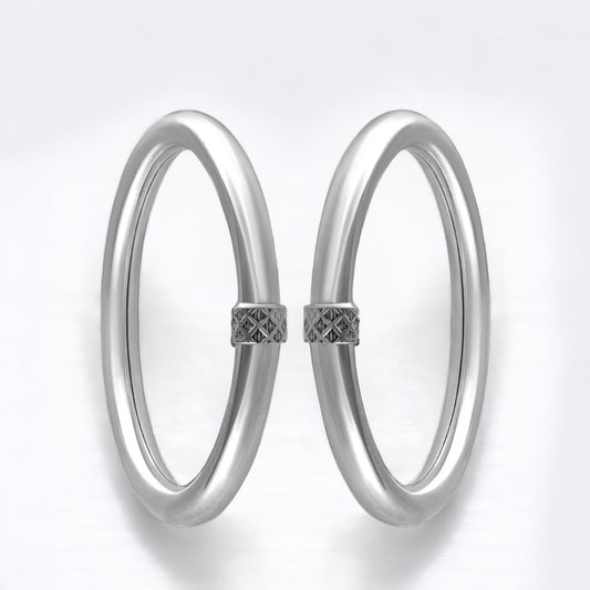 Pure 925 Sterling Silver Kada Bangle Pair For Kids