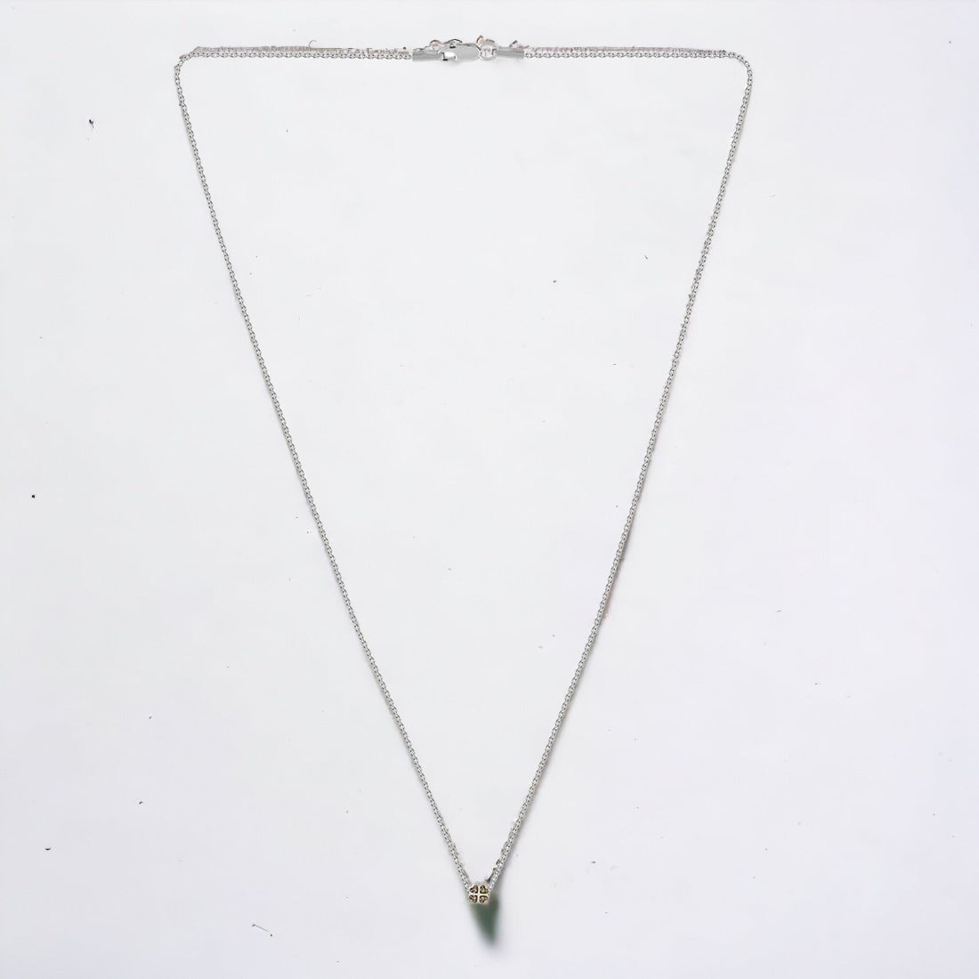 Silver Purple Flower Pendant With Chain For Women & Girls