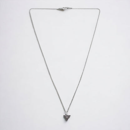 Black Triangle Pendant With Chain For Women & Girls
