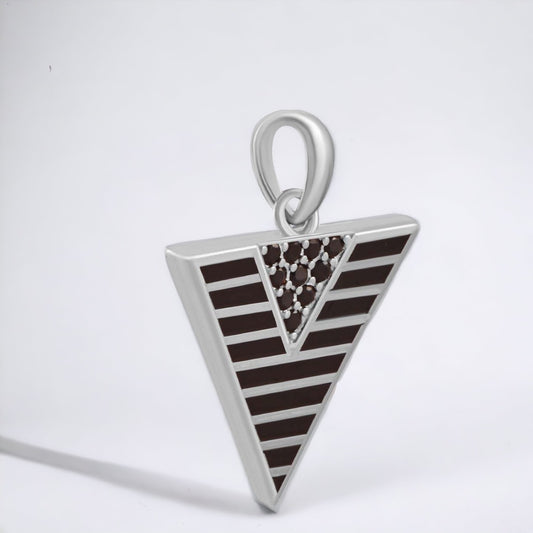 Black Triangle Pendant With Chain For Women & Girls
