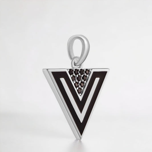 Sterling Silver Triangle Pendant With Chain For Women & Girls