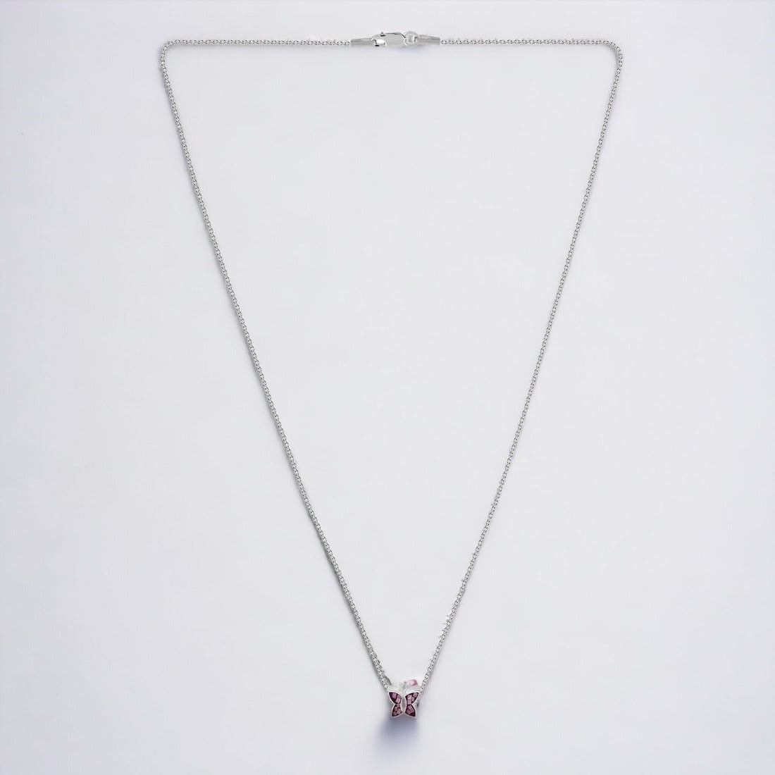 Silver Butterfly Pendant With Chain For Women & Girls