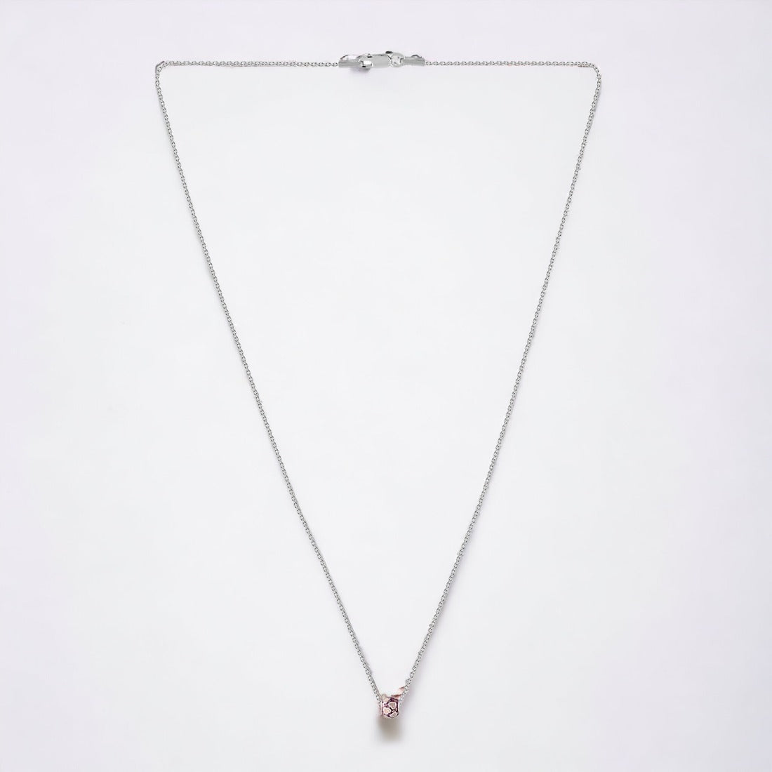 Silver Round Heart Pendant With Chain For Women & Girls