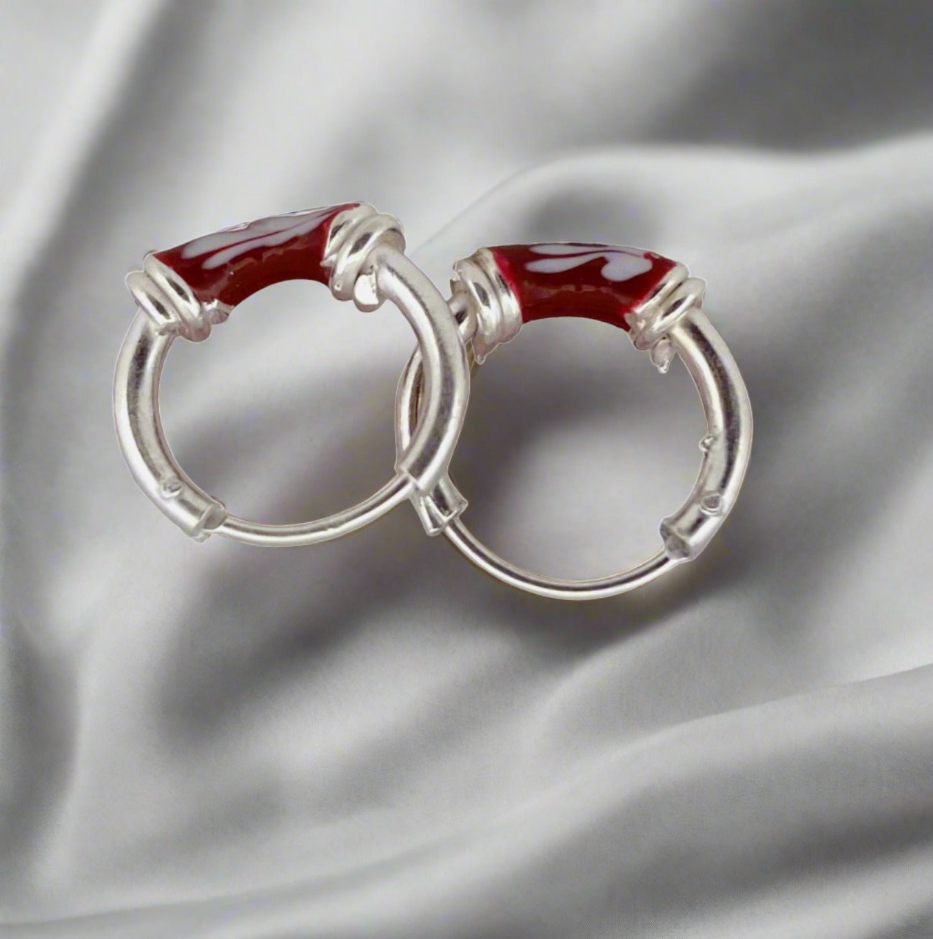 Silver Clip Hoop Earrings For Women & Girls