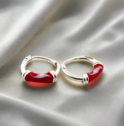 Silver Hug Hoop Earrings For Women & Girls