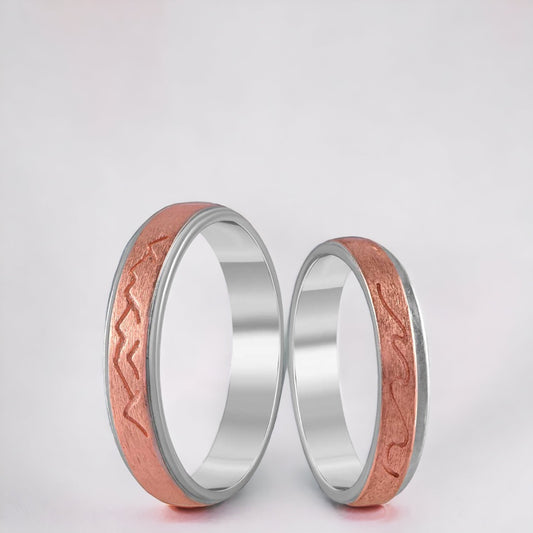 Rose Gold Plated Couple Ring Set