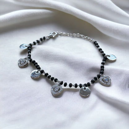 Heart With Beads Charm Bracelet For Women & Girls