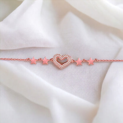 Heart And Star Rose gold Bracelet