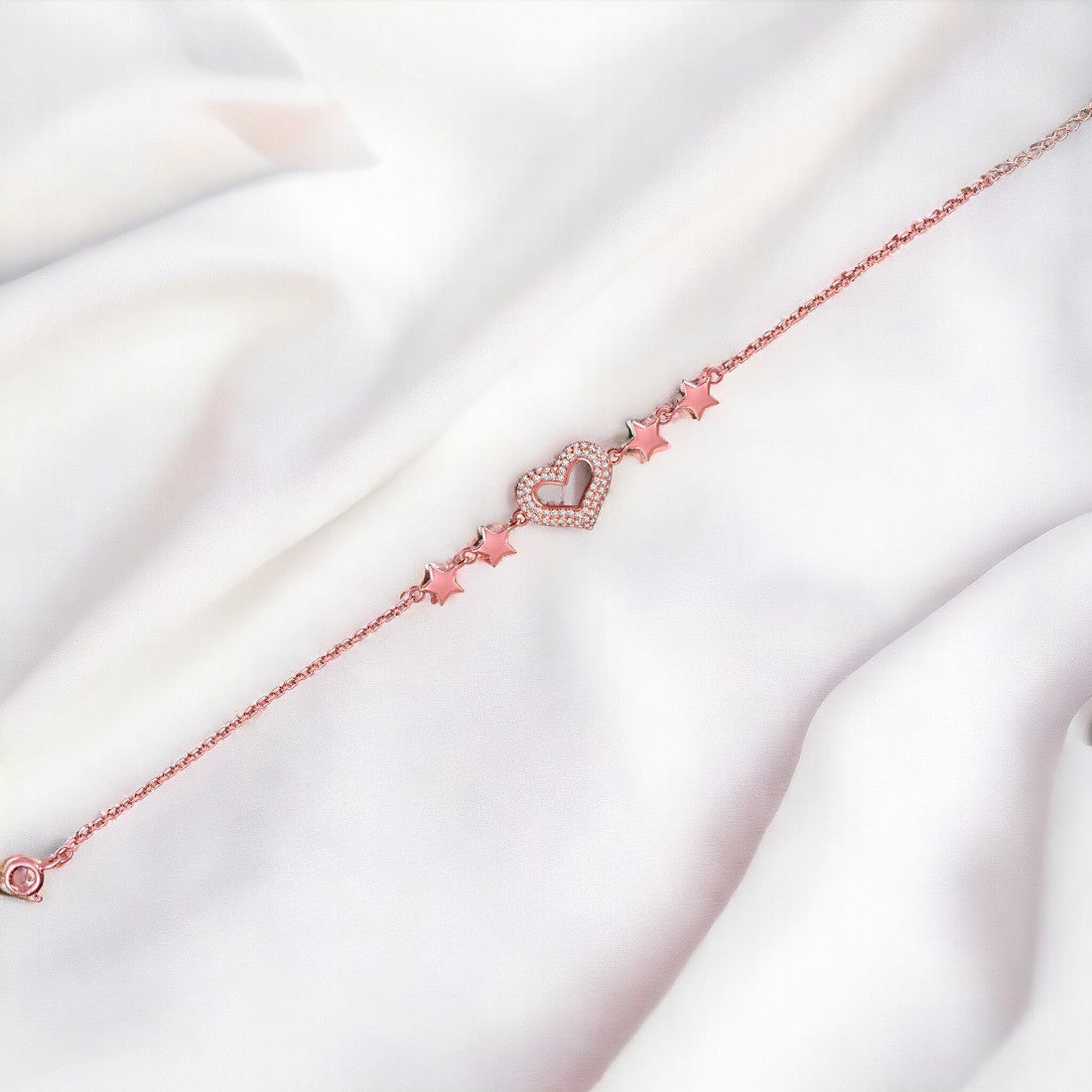 Heart And Star Rose gold Bracelet