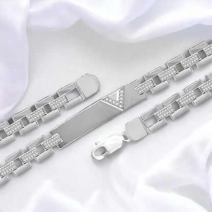 Silver V Shaped Bracelet For Men & Boys