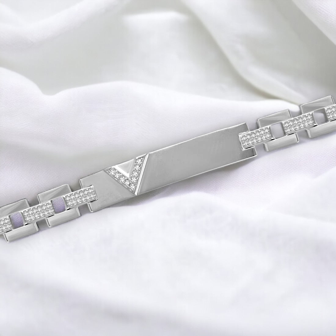 Silver V Shaped Bracelet For Men & Boys