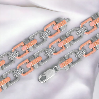 Studded Link Chain Bracelet Men & Boys