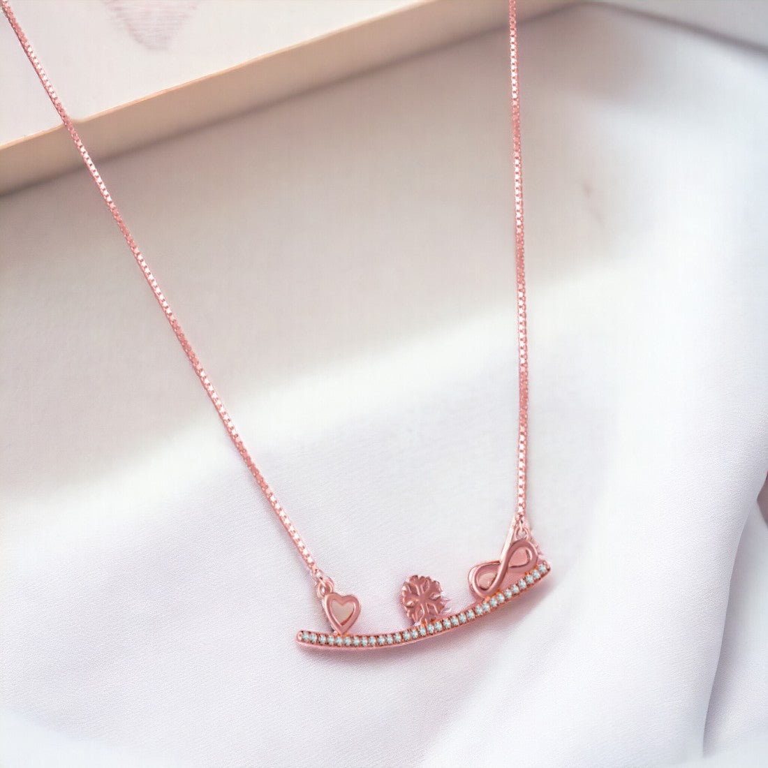 Rose gold Sledge Of Infinity Love Pendant(with chain)