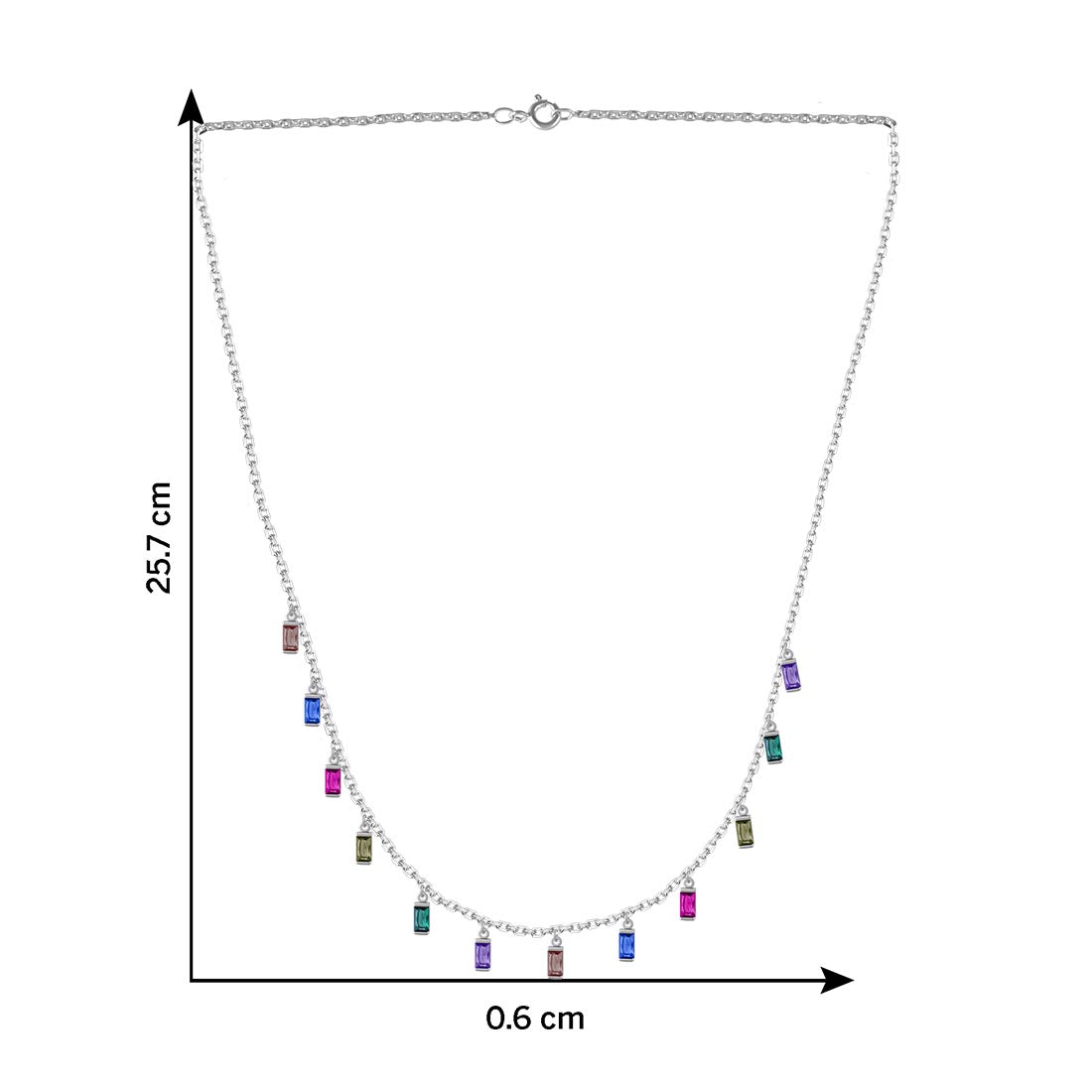 Multi Colour Charm Drop Chain Pendant