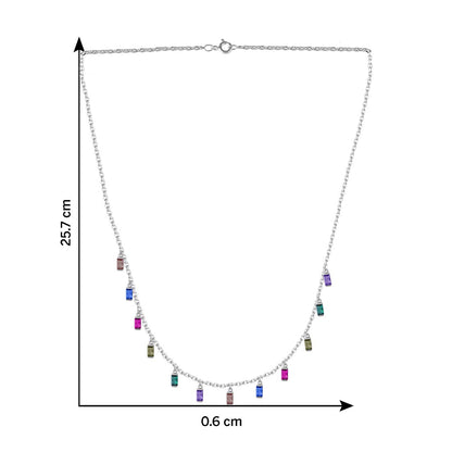 Multi Colour Charm Drop Chain Pendant
