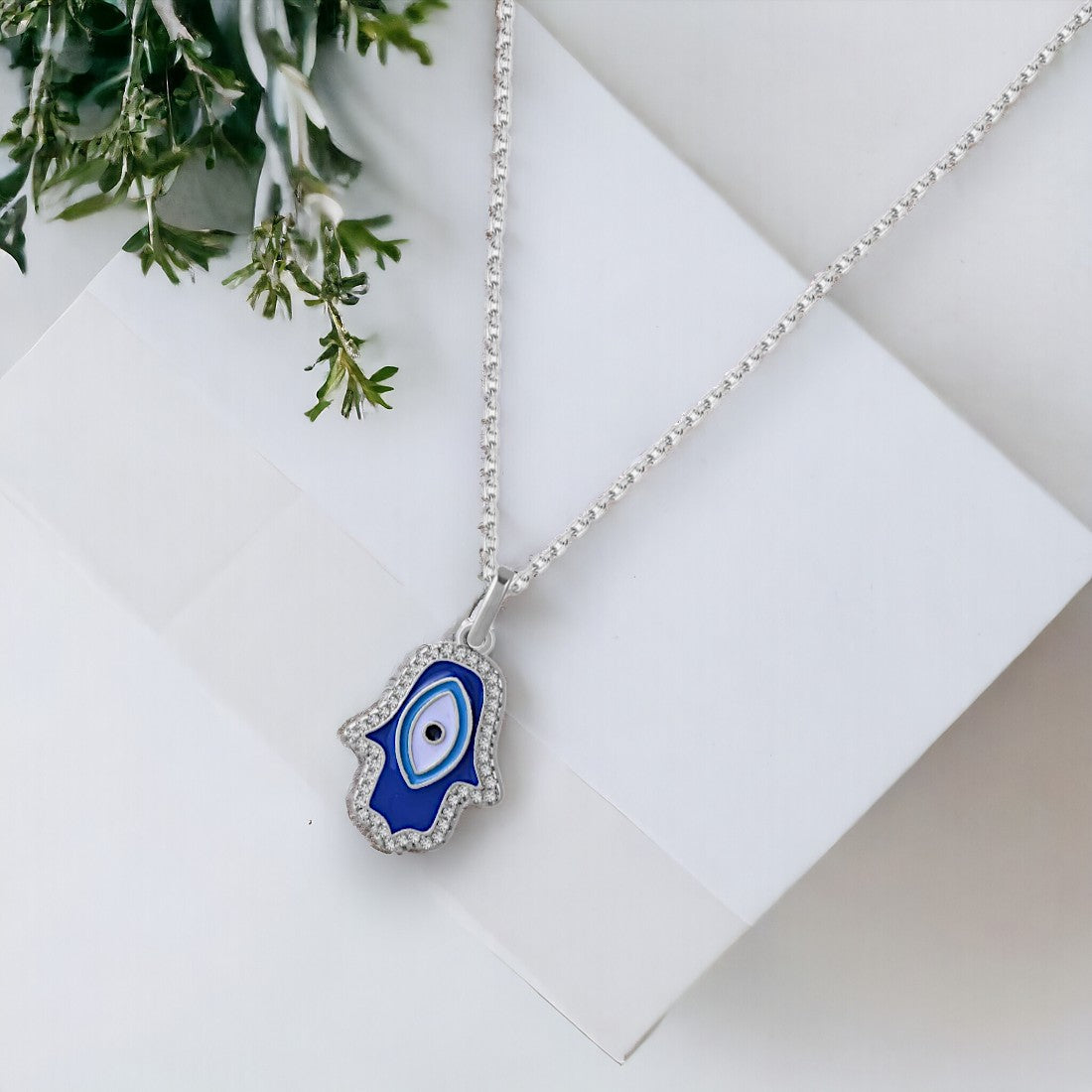Hand Evil Eye Chain Pendant With Chain