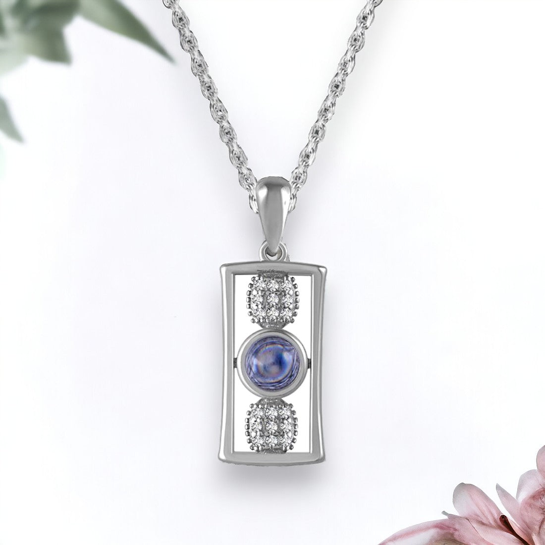 Bow With Stone Pendant With Chain