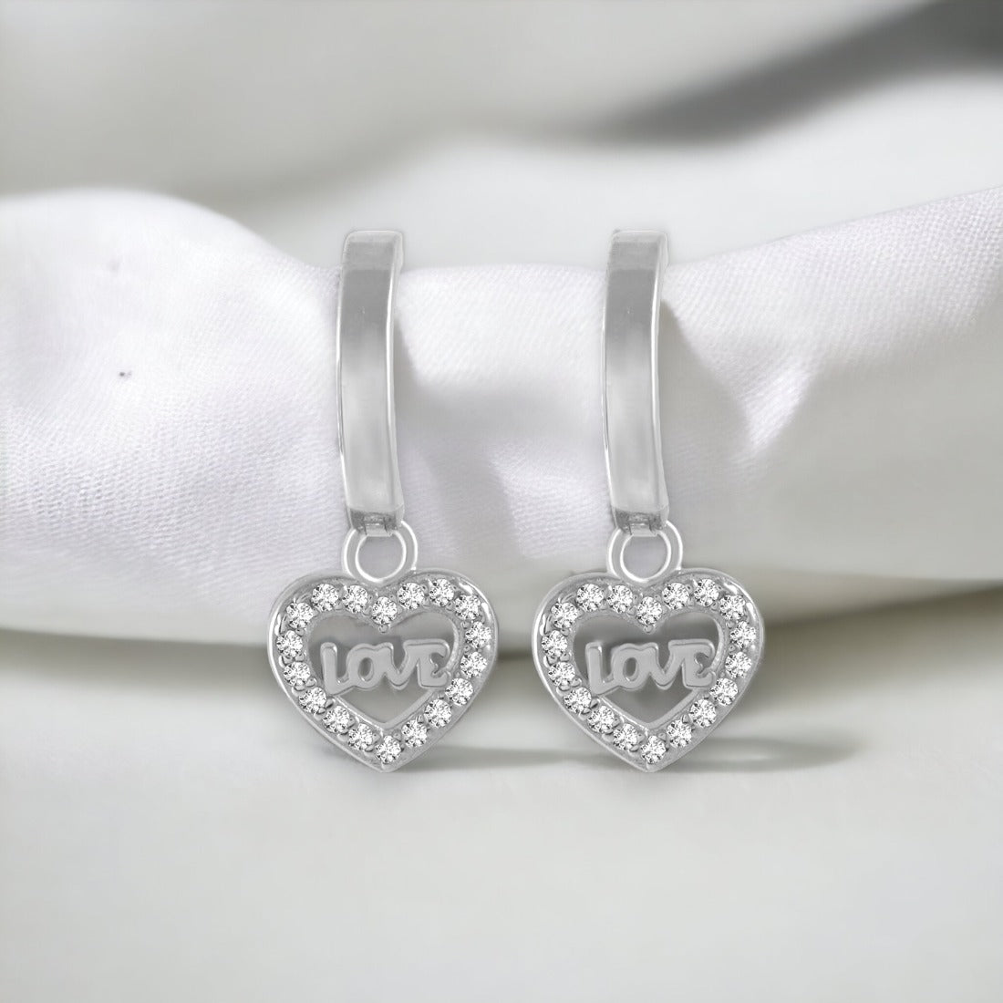 Heart Shape Drop Earrings For Women & Girls