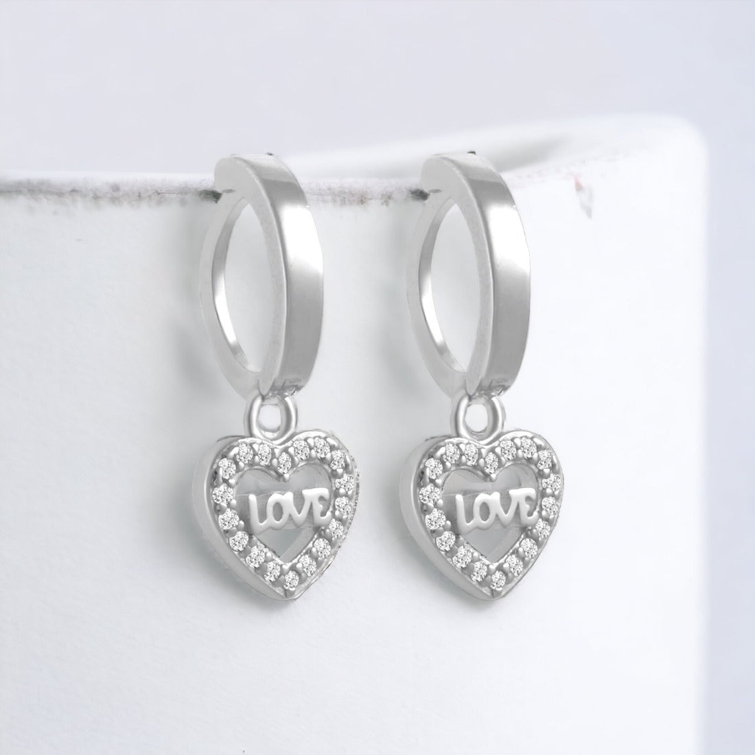 Heart Shape Drop Earrings For Women & Girls