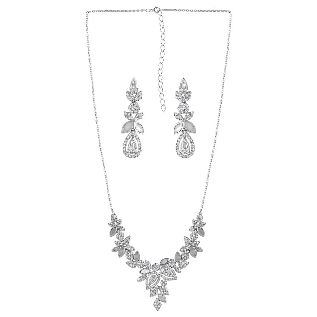 Tear drop stone studded Necklace Set With Earring, Ring & Bracelet  for Woman and Girls