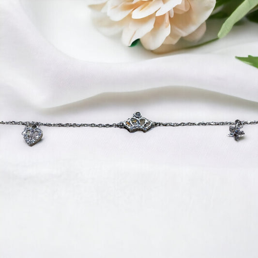 Crown Charm Bracelet For Women & Girls