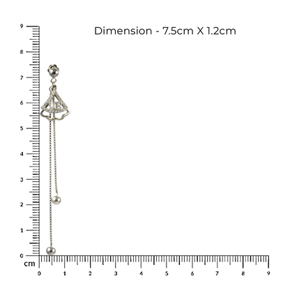 Sterling Silver Love chain drop Earrings For Women and Girls