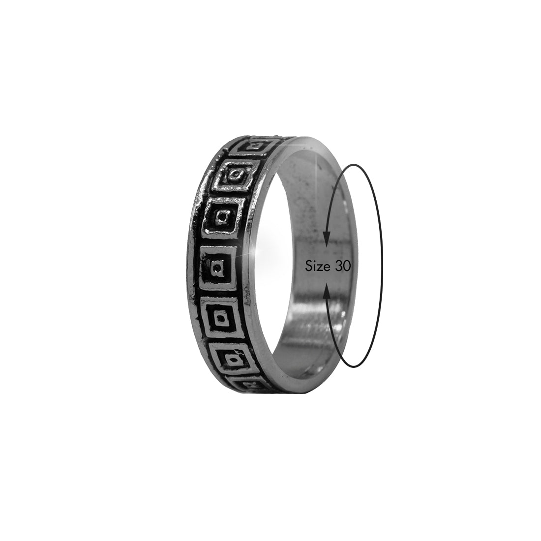 925 Sterling Silver Oxidized EterKnight Heritage Motif Ring for Men