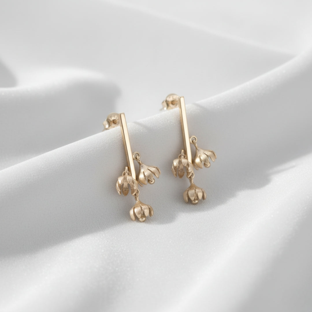 Sterling Silver Floral Drop Earrings for Women and Girls