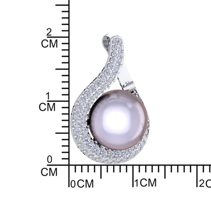 Infinity Pearl Zircon chain pendent with earrings for Women and girls (With chain)