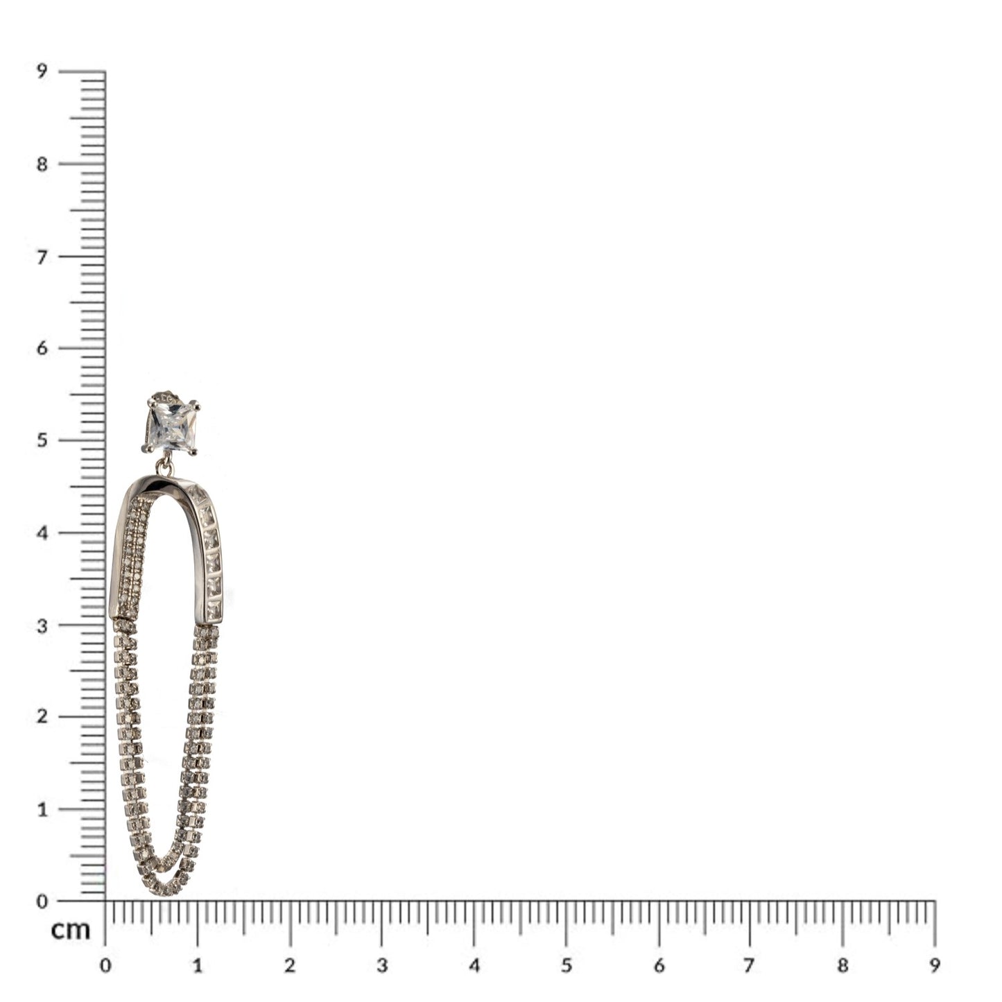 Sterling Silver Zircon Studded Chain drop Earrings For Women and Girls