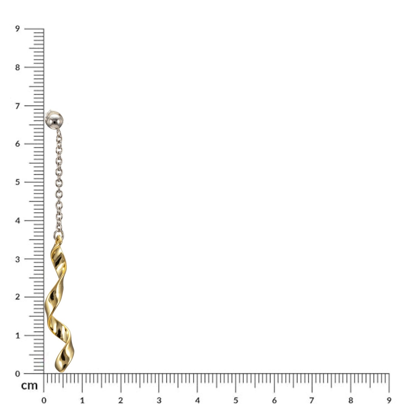 Sterling Silver Chain Drop Spiral Earrings for Women and Girls